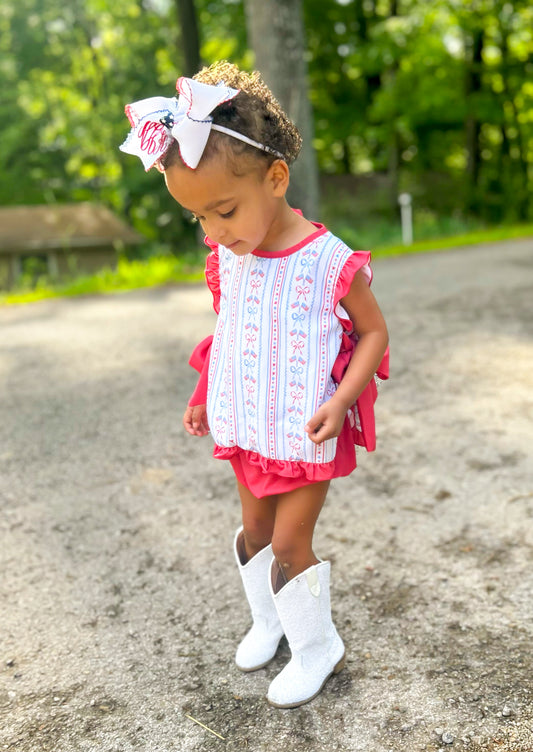 Preppy Patriotic - Eleanor’s Apron Diaper Set
