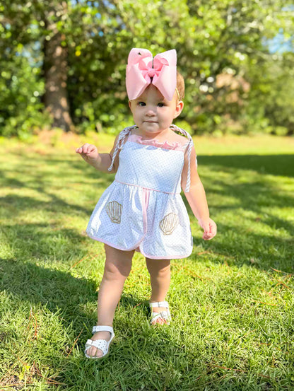 Essie’s Seersucker Shells-Myra Lou’s Applique Pocket Diaper Set