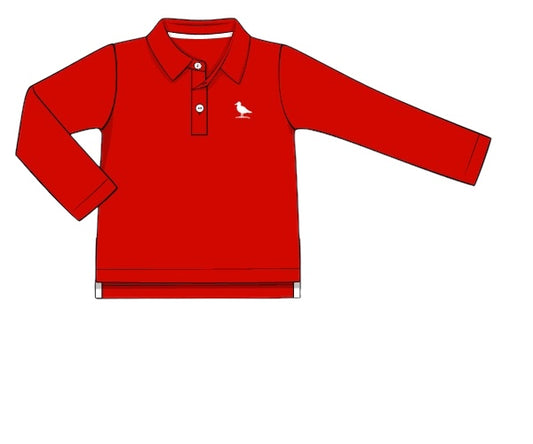 Proper Polo- Long Sleeve - Red -  Coordinates with Merry Everything, Ho Ho Ho, and  Vintage Rudolph