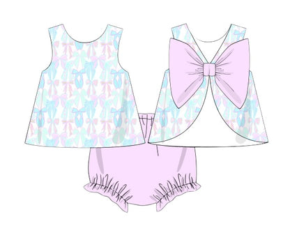 Bows and Beachballs-Lainey’s Bow Back Diaper Bloomer Set