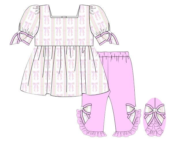Charleston’s Bows - Vivian’s Bishop Sleeve Capri Legging Set