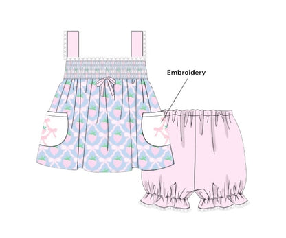 Grand Millennial Strawberry Trellis - Winnie’s Bloomer Set