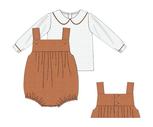 Autmn Hues- Boy’s Bubble and Peter Pan Collar Top