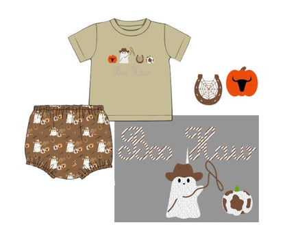 Boo Haw - Saylor’s French Knot Ghost Diaper Set