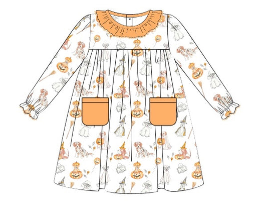 Trick or Treat Pups - Benton Ruffle Collar Dress