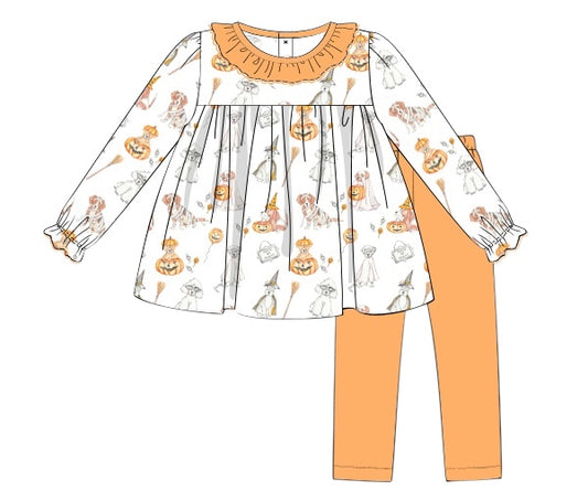 Trick or Treat Pups - Benton Ruffle Collar Legging Set