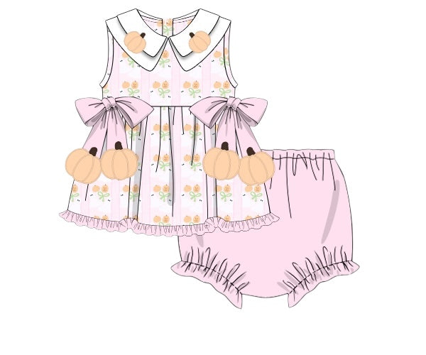 RTS - Pumpkins and Ghosts - Presley’s Appliquéd Diaper Set