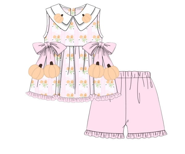 RTS - Pumpkins and Ghosts - Presley’s Appliquéd Shorts Set