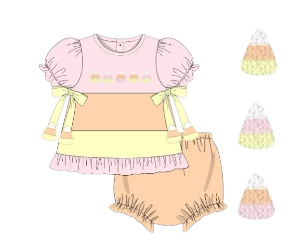 Candy Corn Color Block: Girl Diaper Set