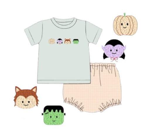 Halloween Friends - Saylor's French Knot Diaper Set
