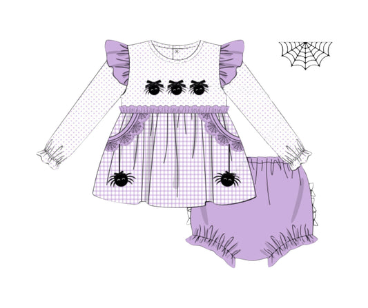 Spooky Cute Spiders- Elise’s French Knot Diaper Set