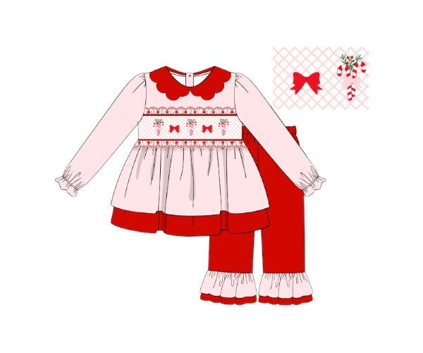 Candy Cane Lane PO16: Girl’s Pant Set