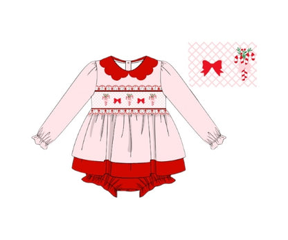 Candy Cane Lane PO16: Girl’s Smocked  Skirted Bubble