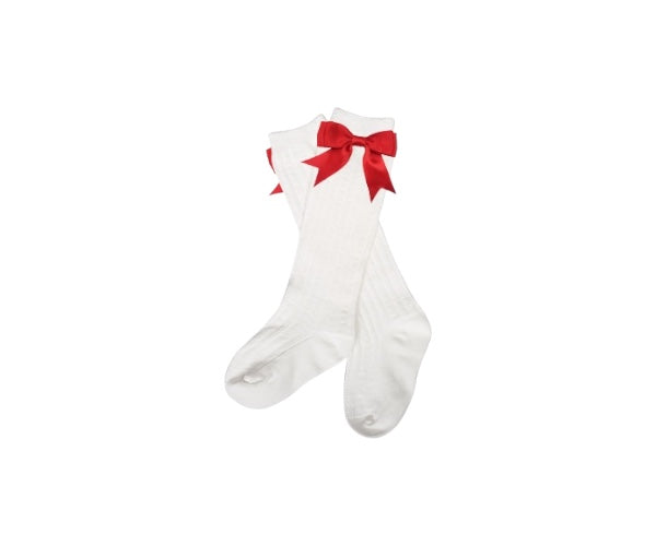 Have Yourself A Merry Little Christmas PO16: Girl’s Red Bow Socks