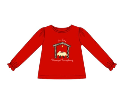 One Baby Changed Everything - Saylor’s Appliqué Long Sleeve Tee- Girl