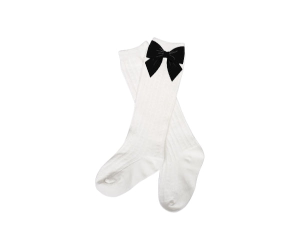 Midnight Clause - Black Velvet Bow Socks