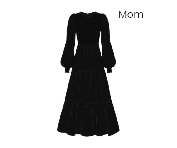 Midnight Clause- Black Velvet Dress - MOM
