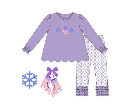 Frosty Fun - Camellia’s French Knot Leggings Set