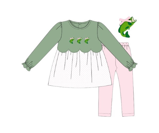 Bass and Bows - Olivia’s Scalloped Waist Leggings Set