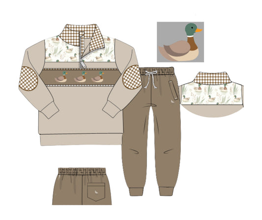 Winter Waterfowl - Hayden’s Smocked Quarter-Zip Set