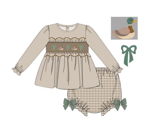 Winter Waterfowl - Presley’s Smocked Diaper Set