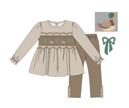 Winter Waterfowl - Presley’s Smocked Ruffle Leggings Set