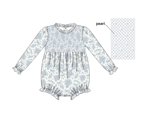 The Pearlwood Collection - Henrietta’s Geo & Pearl Smocked Bubble