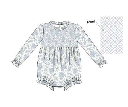 The Pearlwood Collection - Henrietta’s Geo & Pearl Smocked Bubble