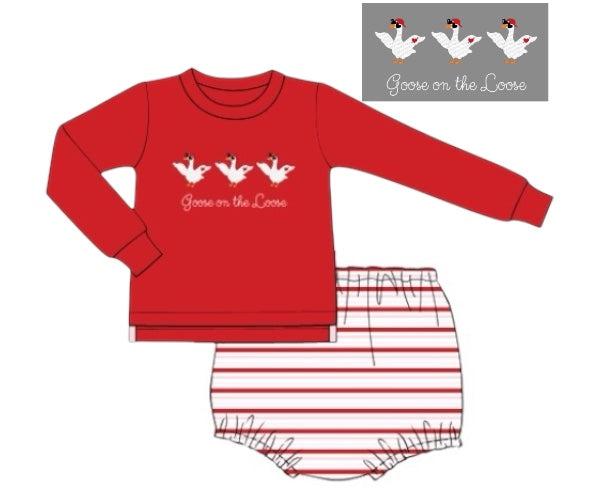 Berry Sweet  Goose - Saylor’s French Knot Diaper Set