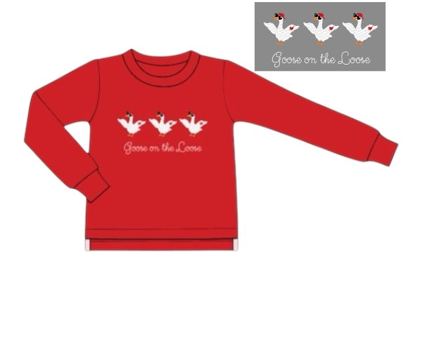 Berry Sweet Goose - Saylor’s French Knot Long Sleeve Tee