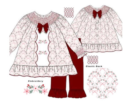 Hollyberry Velvet: Girl Pants Set