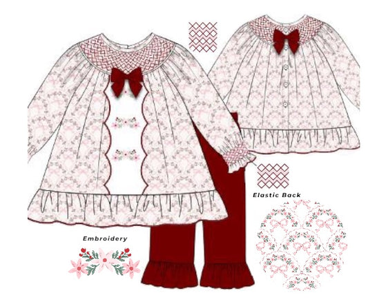 Hollyberry Velvet: Girl Pants Set