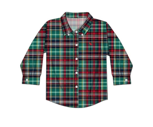 Tartan Tidings: Boy Button-down