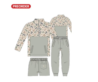 Fall Camo and Bows: Proper Quarter-Zip and Jogger Set