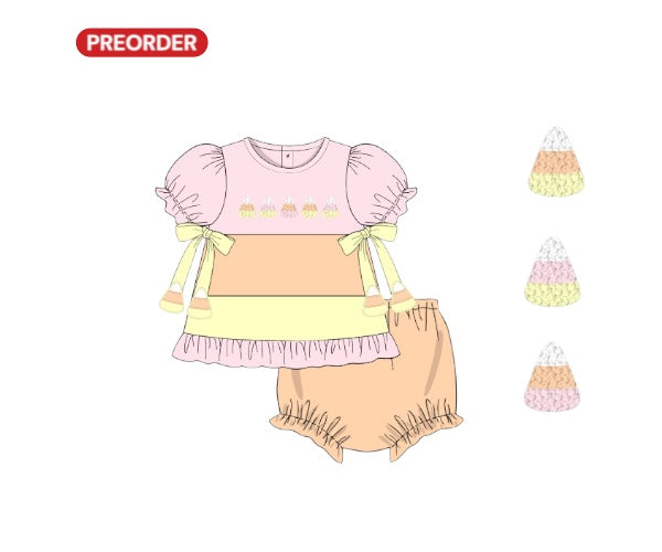 Candy Corn Color Block: Girl Diaper Set