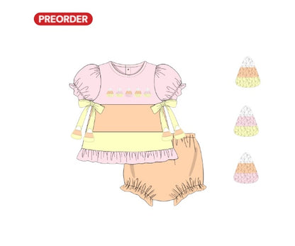 Candy Corn Color Block: Girl Diaper Set