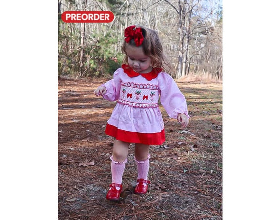 Candy Cane Lane PO16: Girl’s Smocked  Skirted Bubble