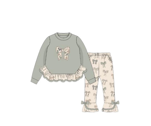 Fall Camo and Bows - Girl Pant Set
