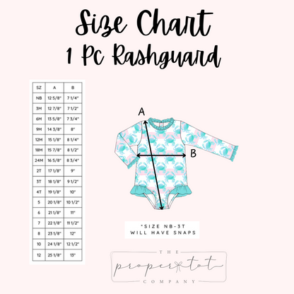 Lobster Trellis - Marlene’s One Piece Rash Guard Swim