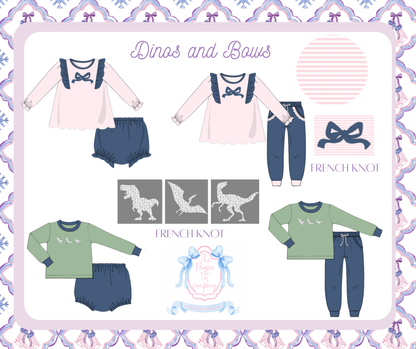 Dinos and Bows- Sarah Helen’s Flutter Tunic and Leggings Set