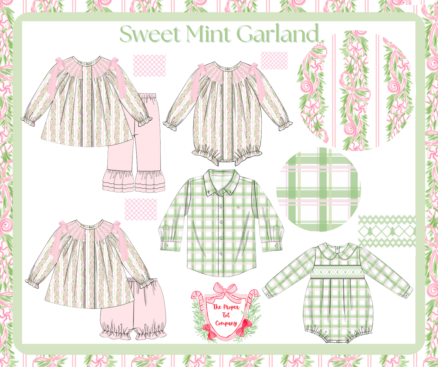 Sweet Mint Garland - Ginny’s Smocked Pleated Bishop Pants Set