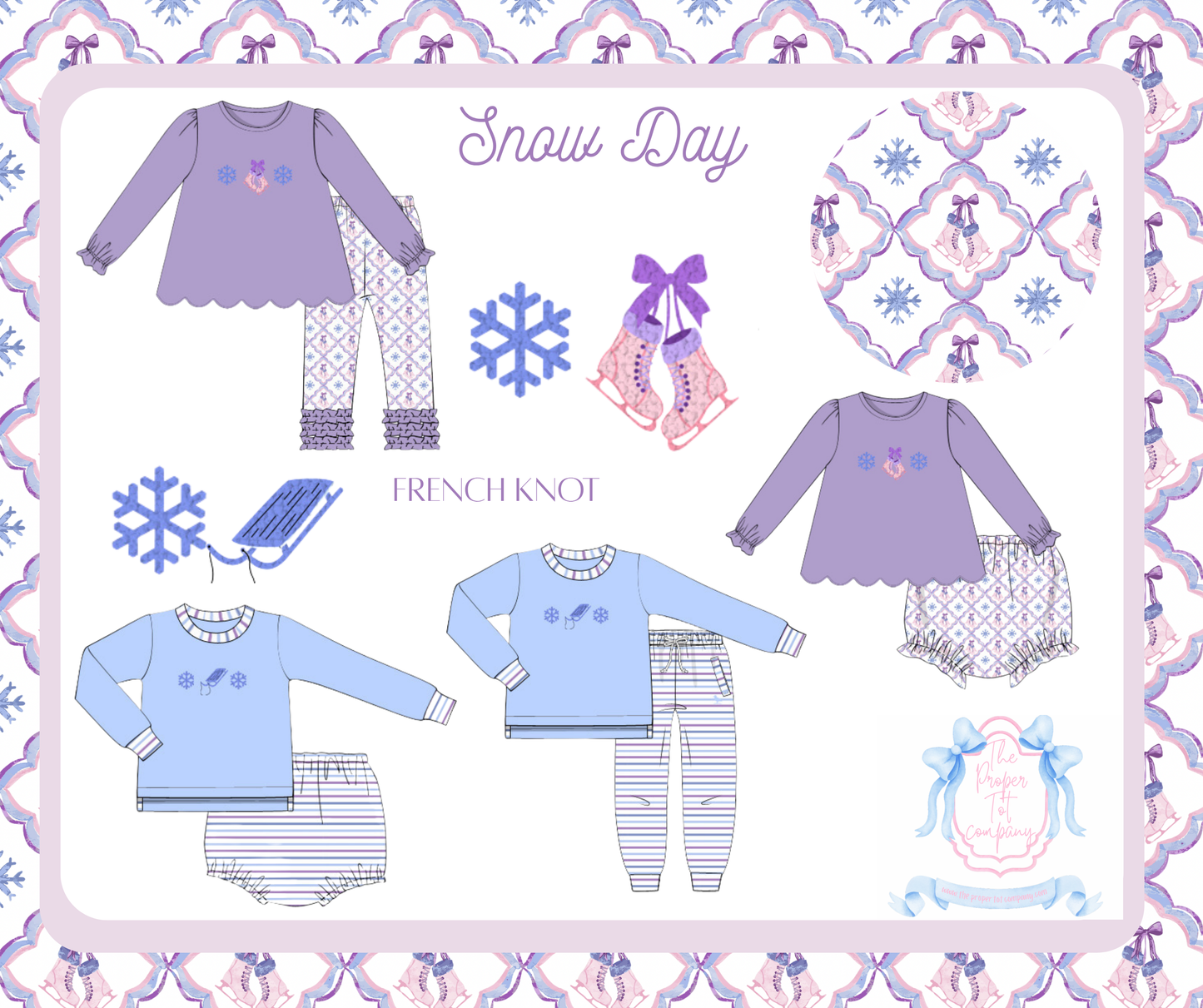Frosty Fun - Camellia’s French Knot Leggings Set