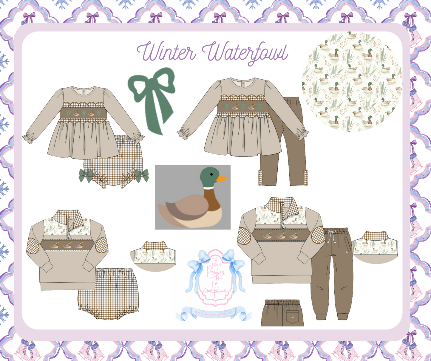 Winter Waterfowl - Presley’s Smocked Ruffle Leggings Set