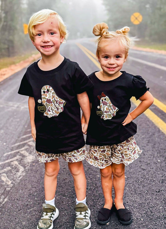 Camo Boo -  Girl’s Shorts Set