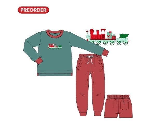 Jolly Trains and Canes PO17: Saylor’s Banded Joggers Set